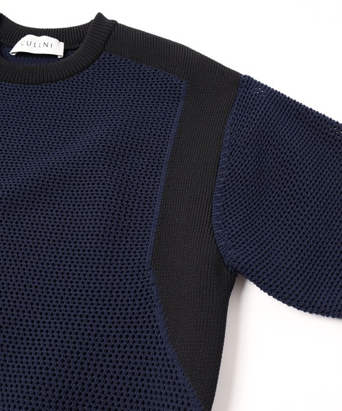 「CULLNI」 半袖ニット 1 ネイビー メンズ_画像7