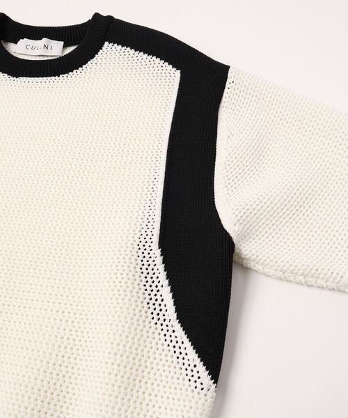 「CULLNI」 半袖ニット 1 ネイビー メンズ_画像9