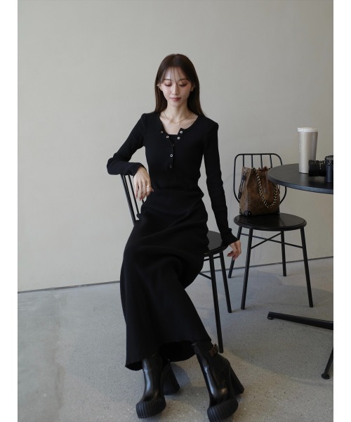 amel（エイメル） ワンピース 「RE ARRIVAL」ボタンレイヤードデザイン