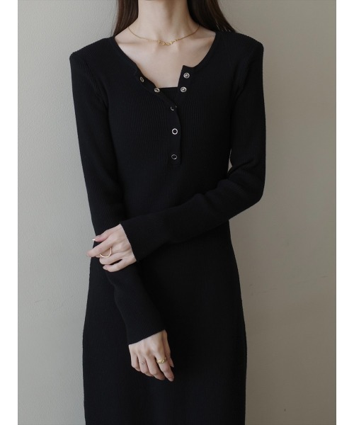 amel（エイメル） ワンピース 「RE ARRIVAL」ボタンレイヤードデザイン