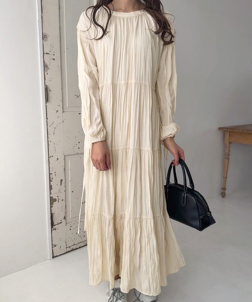 「LAUIR」 長袖ワンピース LARGE アイボリー レディース_画像3