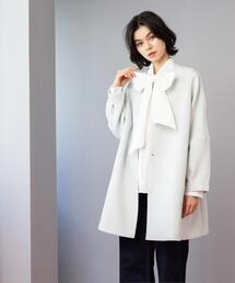 【美品】OPAQUE.CLIP ノーカラー ミドルコート 洗濯機OK OPAQUE.CLIP（オペークドットクリップ） ノーカラーコート コート
