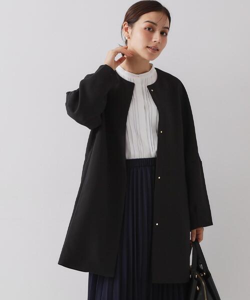 ✨未使用　オペークドットクリップ【40】フード付きジャケット ノーカラーコート OPAQUE.CLIP（オペークドットクリップ） ノーカラーコート コート