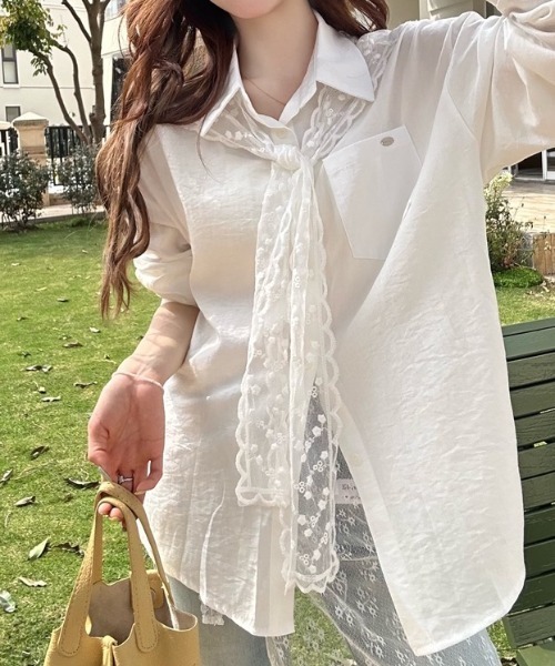 美品 Vintage シャネル CHANEL シャツ ブラウス 01P ロングスリーブ オフショルダー レース ティアード トップス レディース 38(M相当) ホワイト CHANEL（シャツ/ブラウス(長袖/七分)）のフリマアイテム一覧