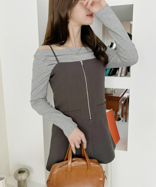 「Eclat one」 キャミソール FREE ブラック レディース_画像2