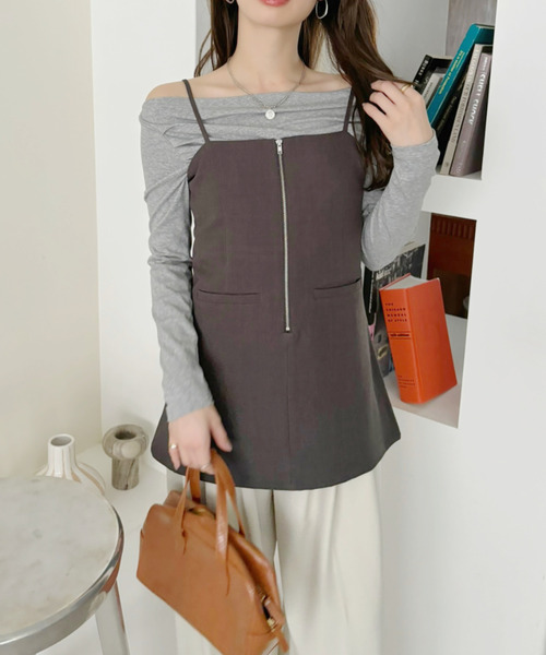 「Eclat one」 キャミソール FREE ブラック レディース_画像4