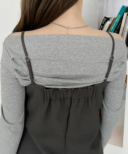 「Eclat one」 キャミソール FREE ブラック レディース_画像6