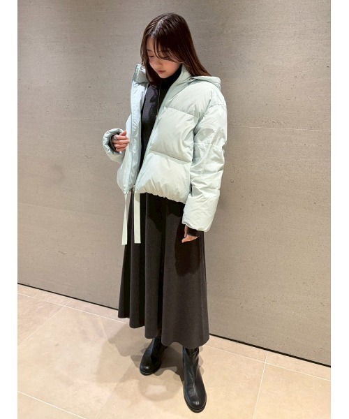 Mila Owen ダウン コート 黒 フード ロング アウター Mila Owen（ミラオーウェン）の「フード付きフレンチダウンジャケット