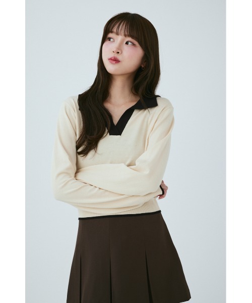 「MIEL CRISHUNANT」 長袖ニット FREE チャコールグレー レディース_画像2