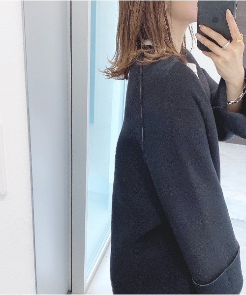 「DOUX ARCHIVES」 ノーカラーコート FREE モカ レディース_画像9