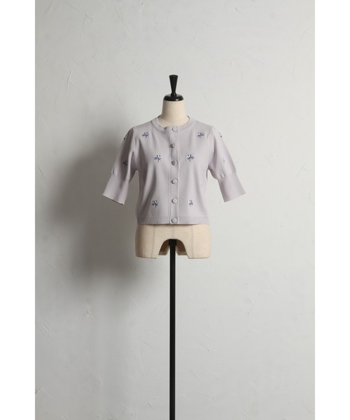 「&. NOSTALGIA」 半袖ニット M ホワイト レディース_画像4