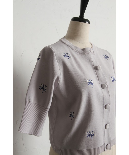 「&. NOSTALGIA」 半袖ニット M ホワイト レディース_画像9