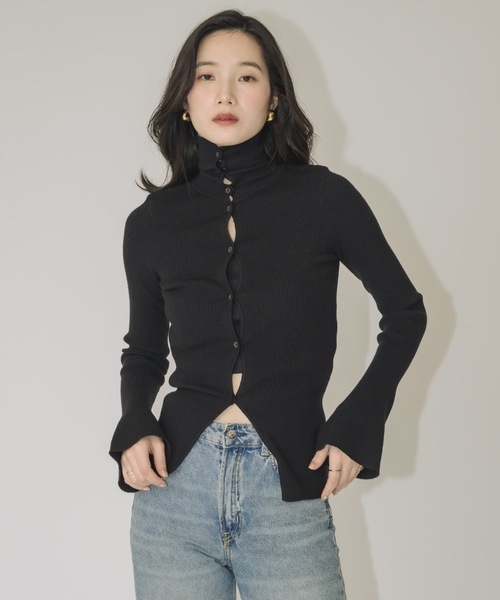 NEUNA（ヌナ） ニット セーター フロントボタンハイネックニット