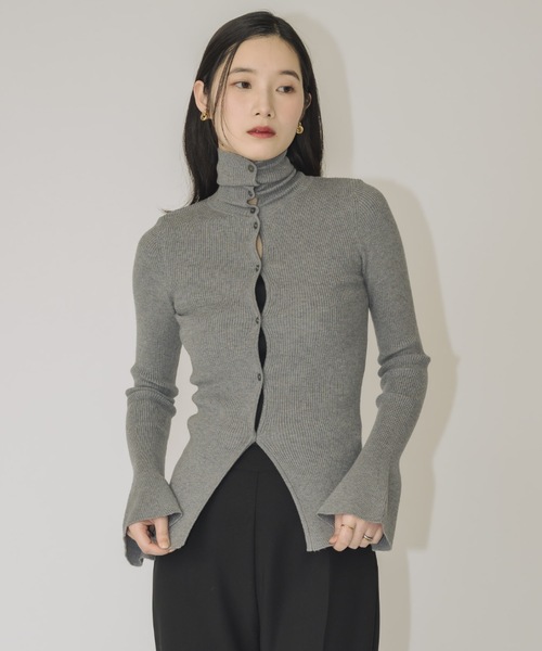 NEUNA（ヌナ） ニット セーター フロントボタンハイネックニット
