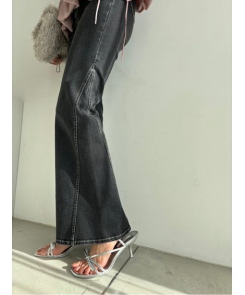 SNIDEL ブーツカットデニム 新品未使用タグ付き SNIDEL（スナイデル） ブーツカットデニムパンツ 0 グレー レディース