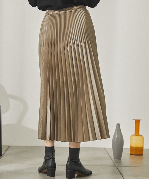 「PUBLIC TOKYO」 プリーツスカート FREE ベージュ レディース_画像3