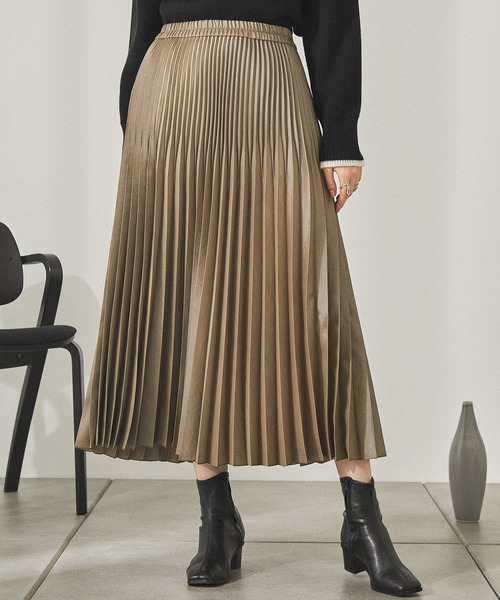 「PUBLIC TOKYO」 プリーツスカート FREE ベージュ レディース_画像5