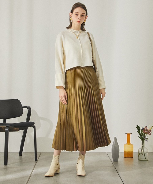 「PUBLIC TOKYO」 プリーツスカート FREE ベージュ レディース_画像6