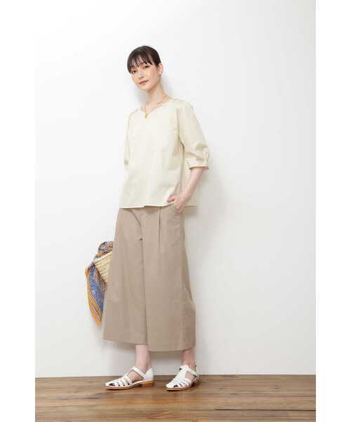 「human woman」 半袖ブラウス MEDIUM ホワイト系その他 レディース_画像3