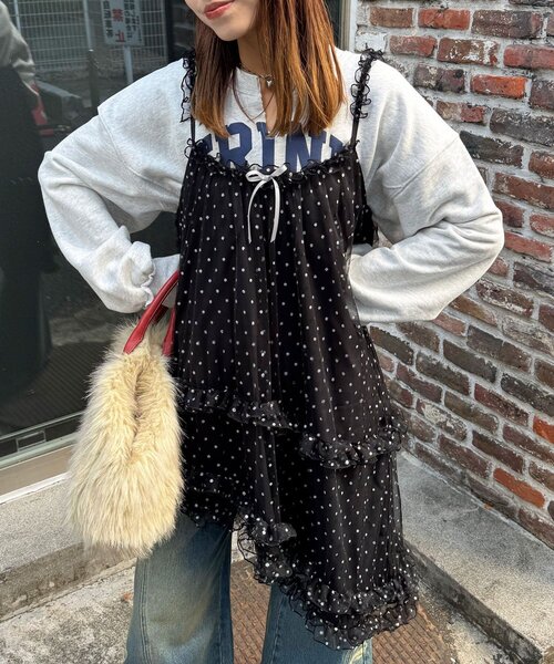 CIAOPANIC（チャオパニック） チュニック ラメドットチュール