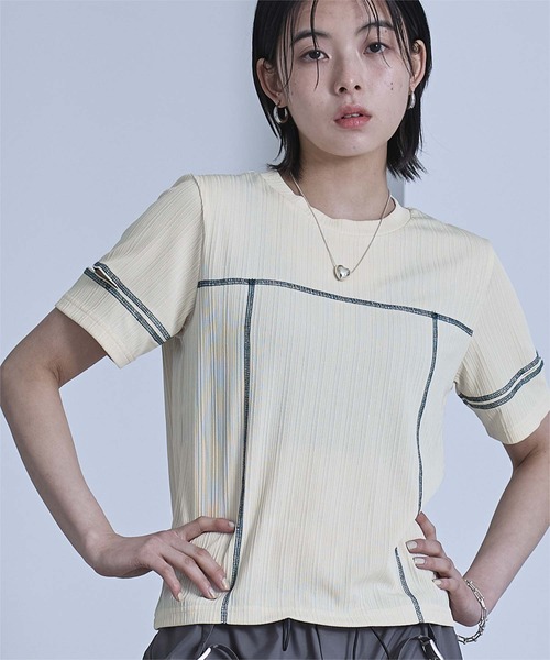 「miette」 半袖カットソー FREE チャコール レディース_画像9