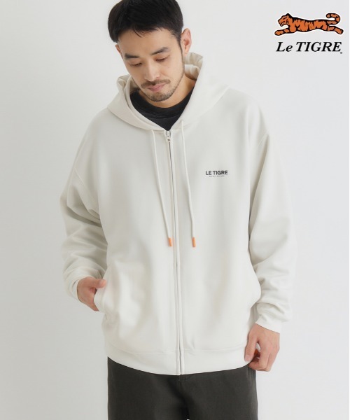 laguagem パーカー　オフホワイト　未使用　タグ付き Right-on（ライトオン） パーカー 「Le TIGRE」ダンボールロゴ