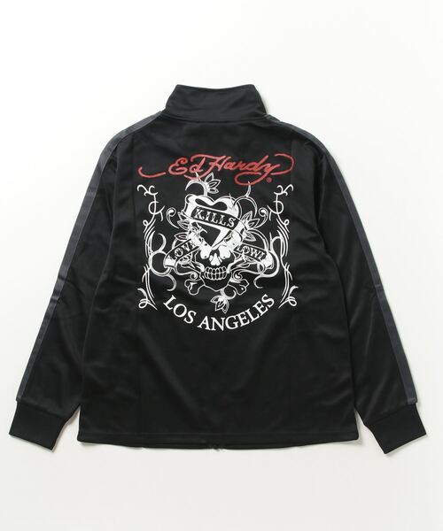 「Ed Hardy」 ジャージブルゾン L ブラック メンズ_画像3