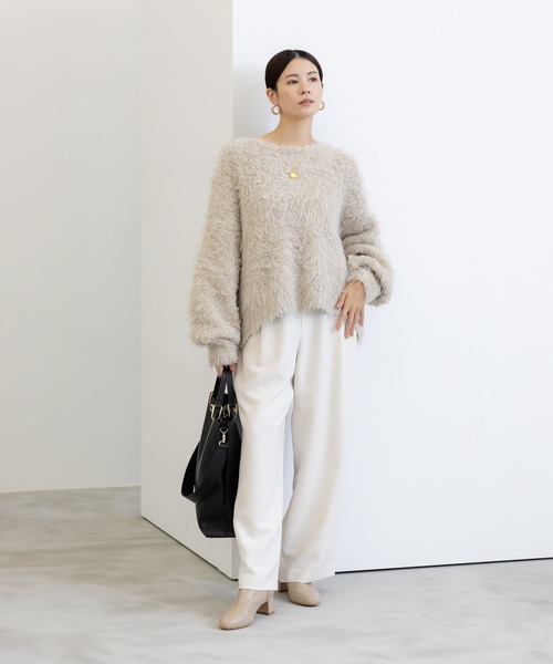 「Elura」 長袖ニット MEDIUM ライトベージュ レディース_画像6