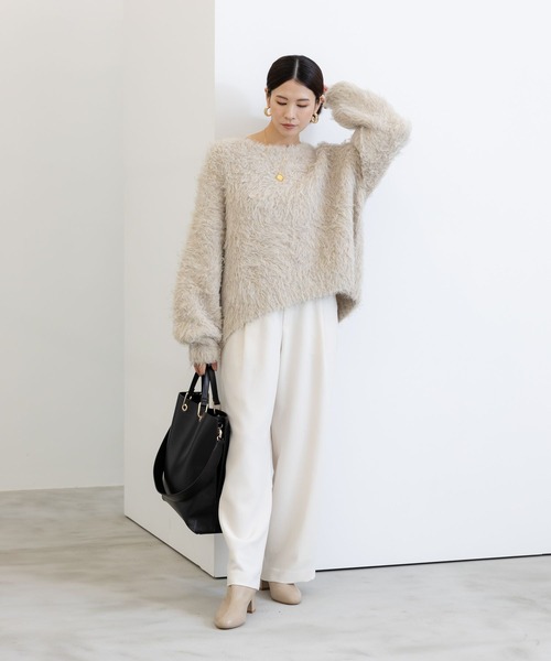 「Elura」 長袖ニット MEDIUM ライトベージュ レディース_画像7