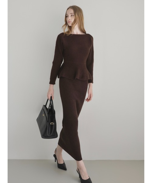 celon ワンピース textured peplum knit set : ZOZOTOWN Yahoo!店