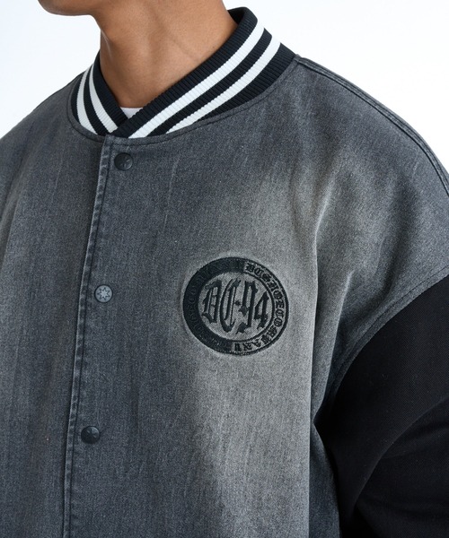 【ディーシー】ナイロン スタジャン ジャケット 長袖 L グレー×黒 DC SHOES（ディーシーシューズ） ブルゾン アウター メンズ 26 VARSITY