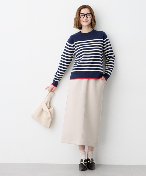 定番ボーダーカットソー＆ペルーニット マルチボーダーニット(洗濯機OK) - ファッション通販ならセシール(cecile)