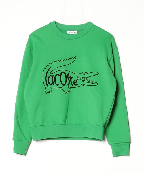 「LACOSTE」 スウェットカットソー 38 グリーン レディース