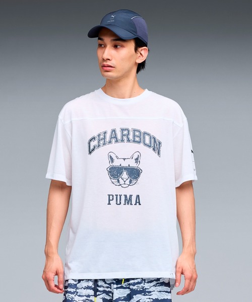 PUMA × CHARBON T-SHIRTS STRONG GRAY サイズＬ PUMA × CHARBON FOOTBALL T-SHIRTS