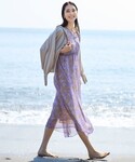 ワンピース 半袖 ハーバリウムフラワープリント...の詳細画像1