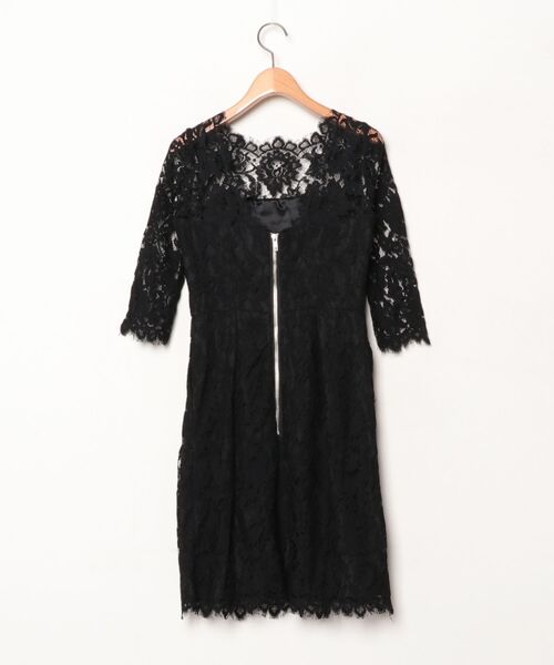 「Milly」 レース7分袖ワンピース 0 ブラック レディース_画像2
