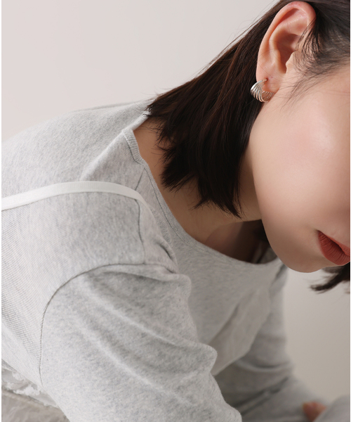 Lilas ピアス 「SAMH by LILAS」5ラインカーブフープピアス SV（両耳