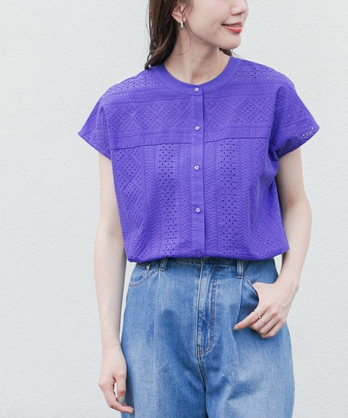 「URBAN RESEARCH Sonny Label」 半袖ブラウス FREE ブラック レディース_画像4