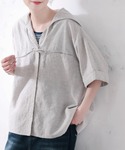 ブラウス シャツ 半袖 セーラー襟のブラウス ...の詳細画像2