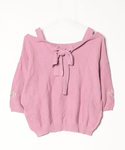 「w closet」 半袖ニット - ピンク レディース_画像2