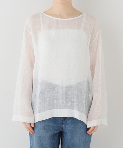 SLOBE IENA リネンカラミブラウス SLOBE IENA（スローブイエナ） ブラウス シャツ リネンカラミブラウス