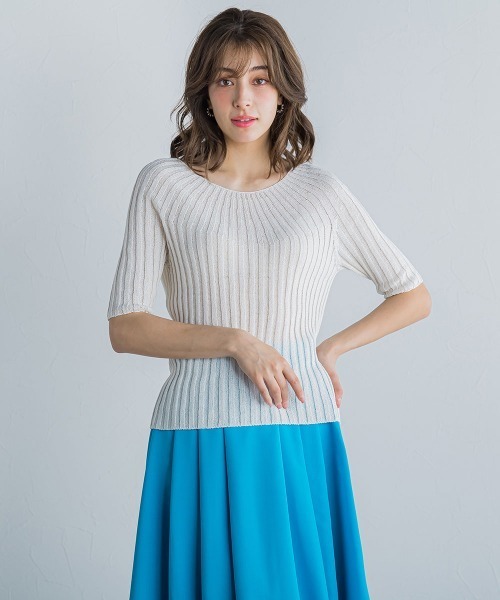 「Viaggio Blu」 半袖ニット M ピンク レディース_画像2