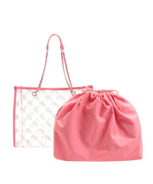 GYDA ノベルティ トートバッグ ピンク GYDA（ジェイダ） トートバッグ GG glitter print clearトートBAG