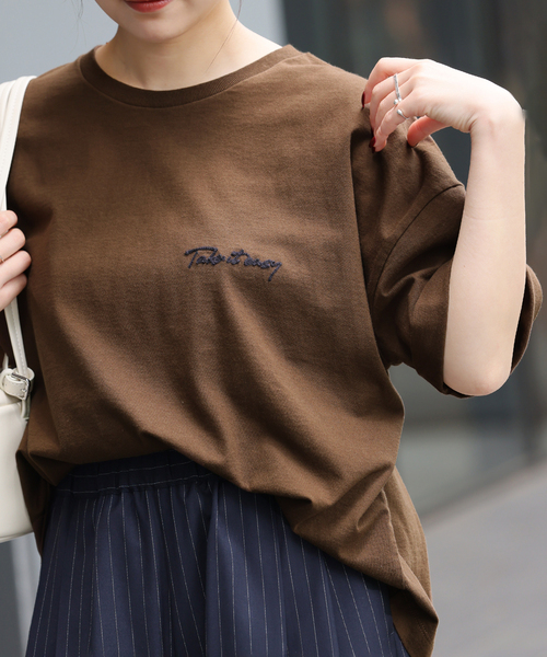 tシャツ 「追加2 / 新色」刺繍ロゴハーフスリーブT レディースの画像