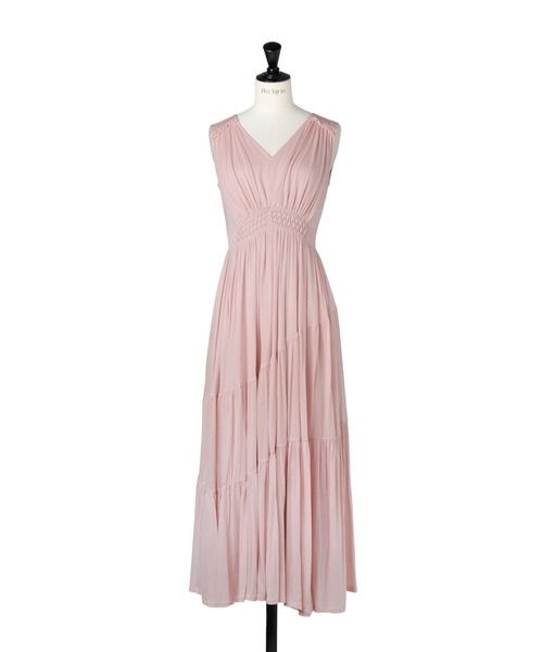 ワンピース herlipto Phoebe Tiered Long Dress rose S Her lip to ワンピース Phoebe Tiered Long Dress : ZOZOTOWN Yahoo!店