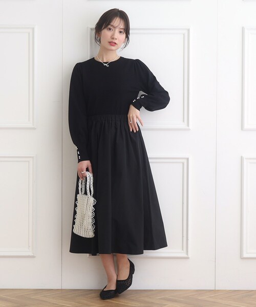 「couture brooch」 ドッキングワンピース 38 ベージュ系その他2 レディース_画像2