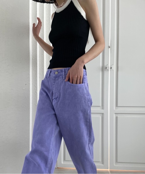 「Didot.showroom」 デニムパンツ M パープル レディース_画像9
