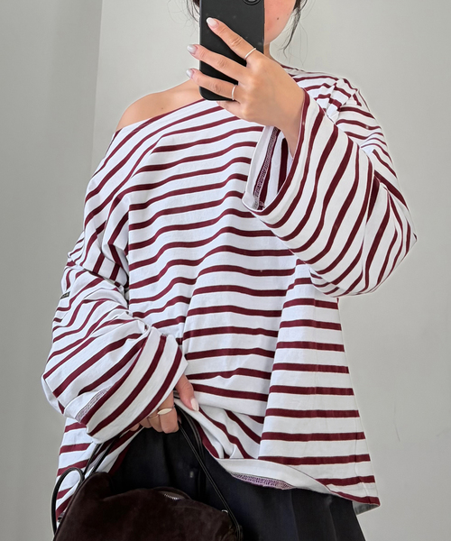 【新品未使用タグ付き】LE MINOR／SLOBE別注 ビッグボーダロンTEE Le Minor（ルミノア） tシャツ 「追加」LE MINOR/ルミノア SLOBE別注