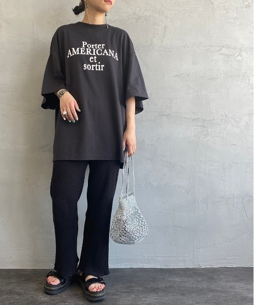 「AMERICANA」 半袖Tシャツ ONE SIZE ライトグリーン レディース_画像7