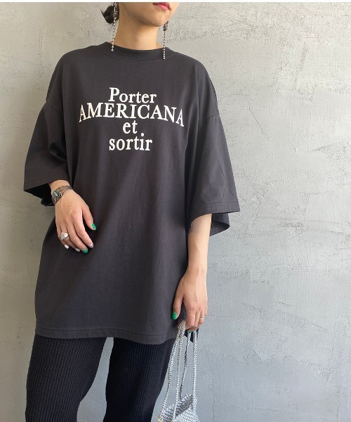 「AMERICANA」 半袖Tシャツ ONE SIZE ライトグリーン レディース_画像8